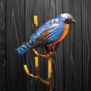 Eastern Bluebird  Metal Wall Hanger - Plant - Accessories - Crafts